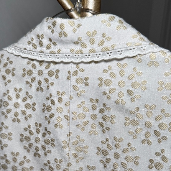 Alex Marie White & Gold Floral Textured Blazer Jacket Women’s Size 12 - Picture 10 of 13